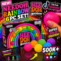 NeeDoh Teenie squishy stress balls, rainbow, set of 6
