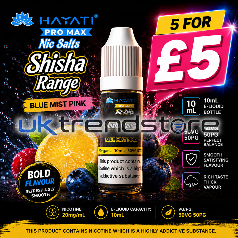 Hayati Shisha nic salts 20mg e-liquid bottle