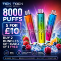 Tick Tock Magic 8000 Prefilled Vape Kit | 8000 Puff Rechargeable Vape UK