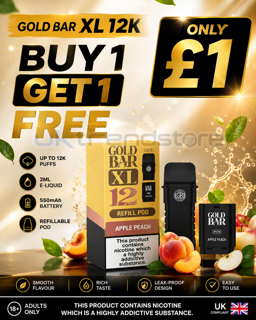 Gold Bar XL 12,000 puff refill vape pod