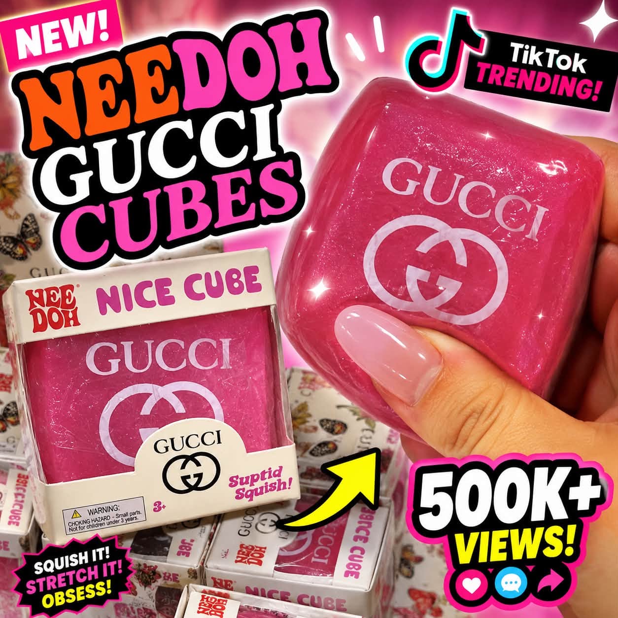 NeeDoh Cube squishy sensory toy, style 1