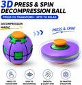 3D printed transforming fidget toy, 2-in-1 stress ball and spinner