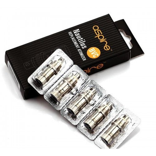 Aspire Nautilus BVC replacement atomizer coils with packaging on a white background